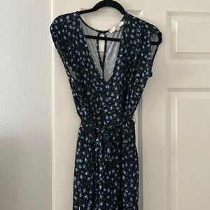 Loft tie-waist jumpsuit, floral, size large